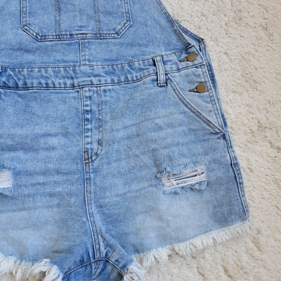 Wild Fable Distressed Denim Overall Shorts - Picture 6 of 8